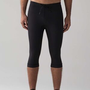 Lululemon Mens Tight Stuff 1/2 Tight Black L Pockets